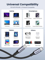 UGREEN 3M USB C to USB C Cable 100W Fast Charge USB C 2.0 5A PD Nylon Braided Compatible for MacBook Pro 2021 iPad Pro Samsung Galaxy S21 S20 Note 20 Dell XPS Pixel (90120) - Ugreen India