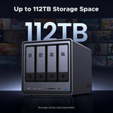UGREEN NASync DXP4800 4-Bay Desktop NAS, Intel N100 Quad-core CPU, 8GB DDR5 RAM, 32G eMMC, 2 * 2.5GbE, 2 * M.2 NVMe Slots, 4K HDMI, Diskless (25372) Ugreen