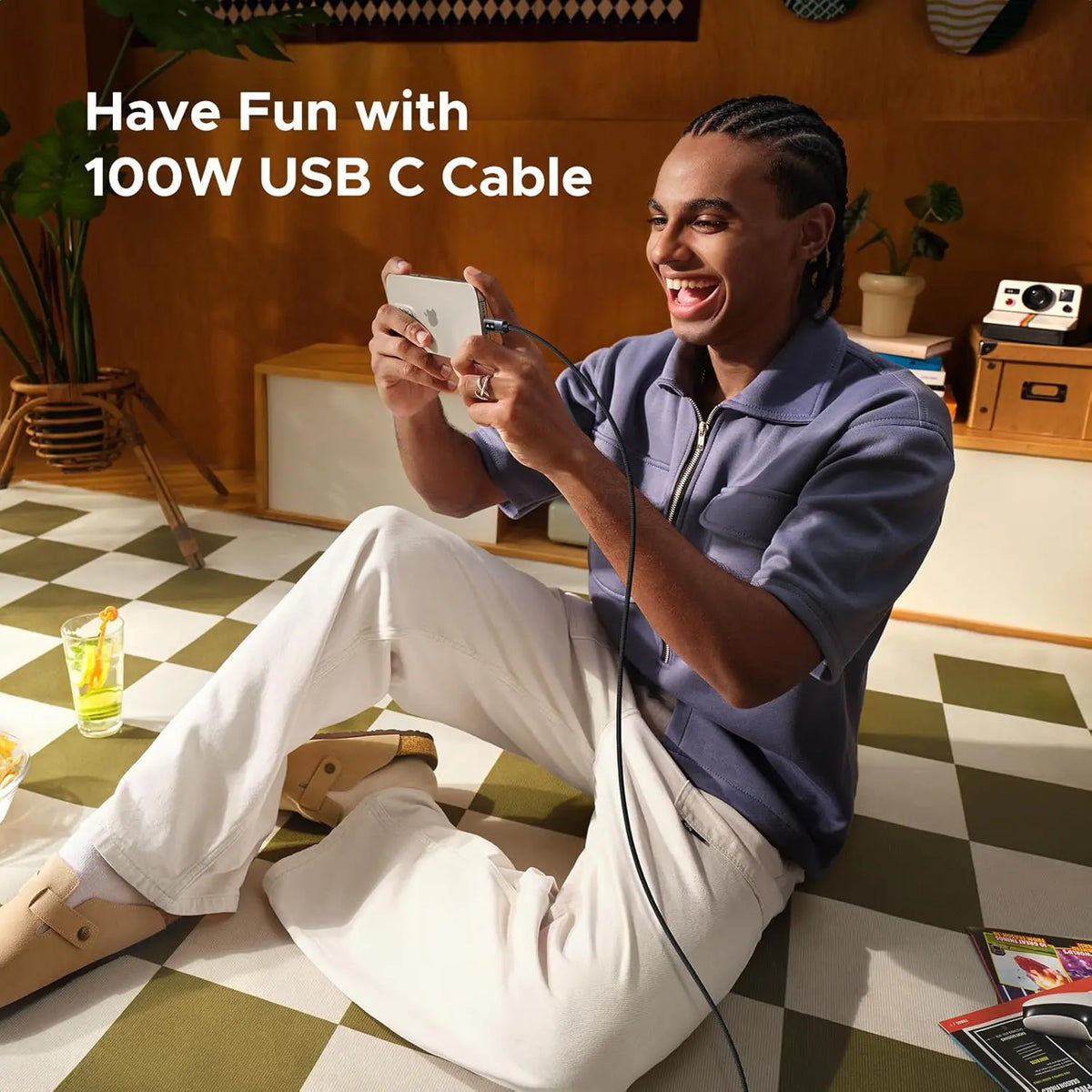 UGREEN UNO 100W USB-C cable fun charging experience for phone and everyday use