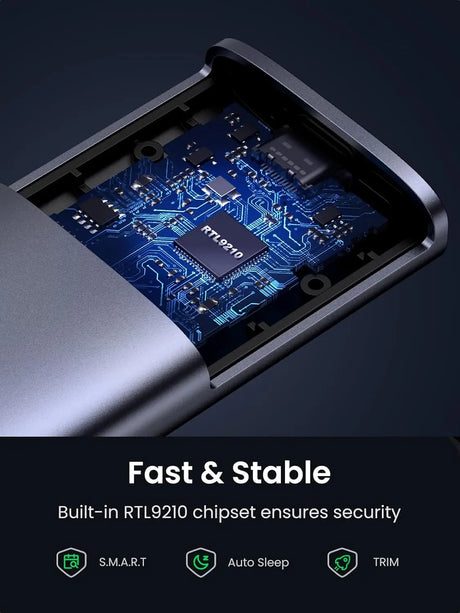 UGREEN M.2 NVMe SSD Enclosure 10Gbps USB 3.2 Gen 2 (10 Gbps) to NVME M-Key/(B+M) Key Solid State Drive External Enclosure Support UASP Trim for 2230/2242 /2260/2280 NVME SSDs (35267) Ugreen India