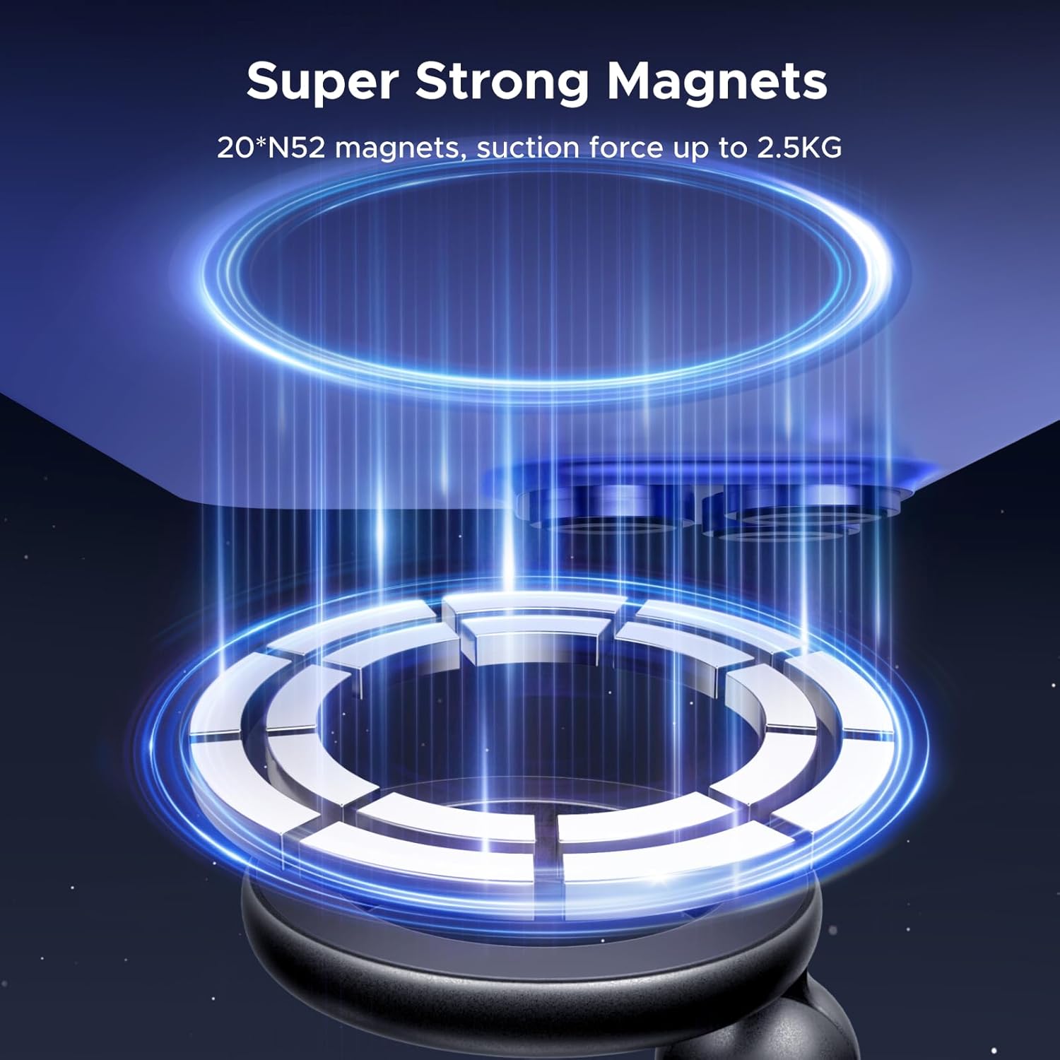UGREEN LP923 car mount with 20 N52 magnets and up to 2.5kg rated magnetic pull