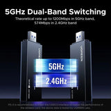 UGREEN AX1800 USB 3.0 Wi-Fi 6 Wireless Network Adapter | Dual Band USB WiFi Dongle with Built-in Antenna | High-Speed AX1800 Wi-Fi Upgrade for PC & Laptop (65225)