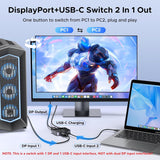 UGREEN 65878 DisplayPort + USB-C Switch 2 in 1 Out 8K@60Hz 4K@240Hz DP 1.4 | UGREEN India