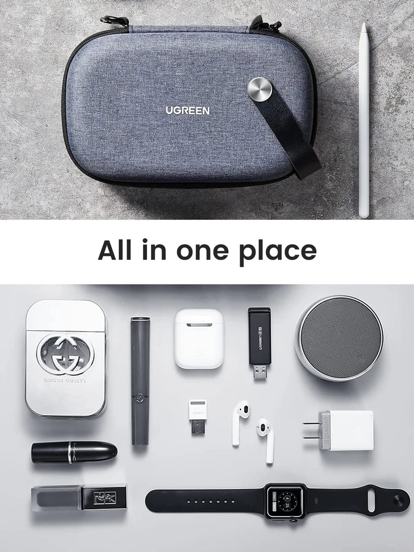 UGREEN 50903 double-layer organizer holding cables chargers power bank drives and small accessories