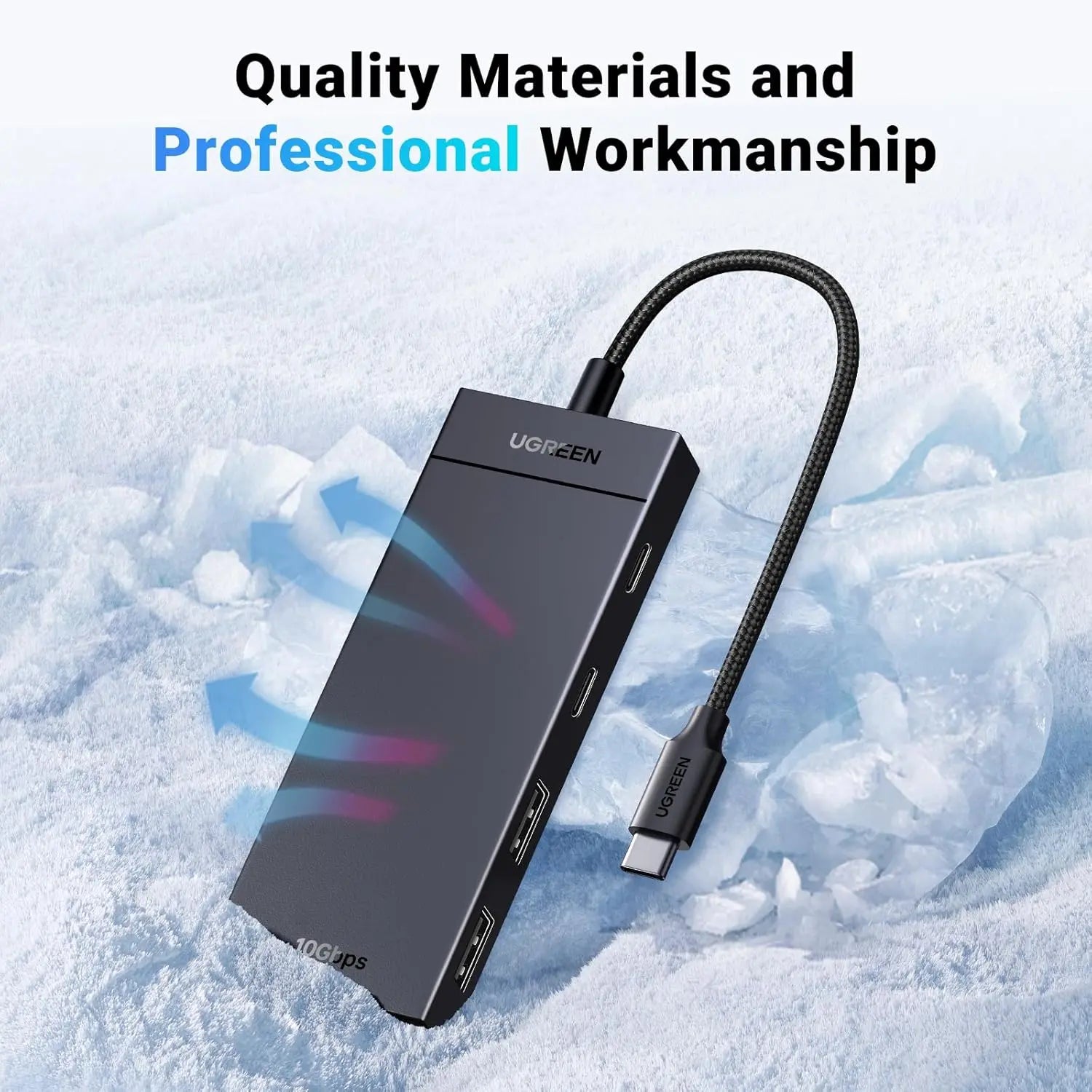 UGREEN Hub USB-C 4 Porte 10Gbps – 2 USB-A + 2 USB-C, Alluminio, Compatibile Con IPhone 16, MacBook, Galaxy S24