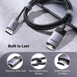 UGREEN 3.3FT/1M Unidirectional DisplayPort to HDMI Cable 8K@60Hz 4K@120Hz Active DP 1.4 to HDMI 2.1 Cord HDR, Dolby, HDCP2.3, DSC1.2a, 32.4Gbps Braided Compatible with Monitor, Dell, HP, HDTV, AMD NVIDIA (80395) - Ugreen India
