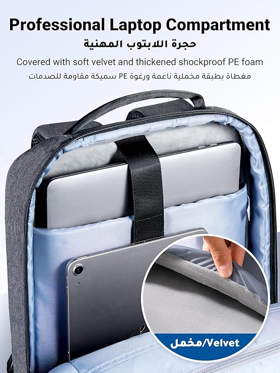 UGREEN B02 Laptop Backpack for 15.6″ | Durable Travel & Office Backpack – Water-Resistant 600D Oxford, Shock-Absorb Protection & Organized Compartments (90798)