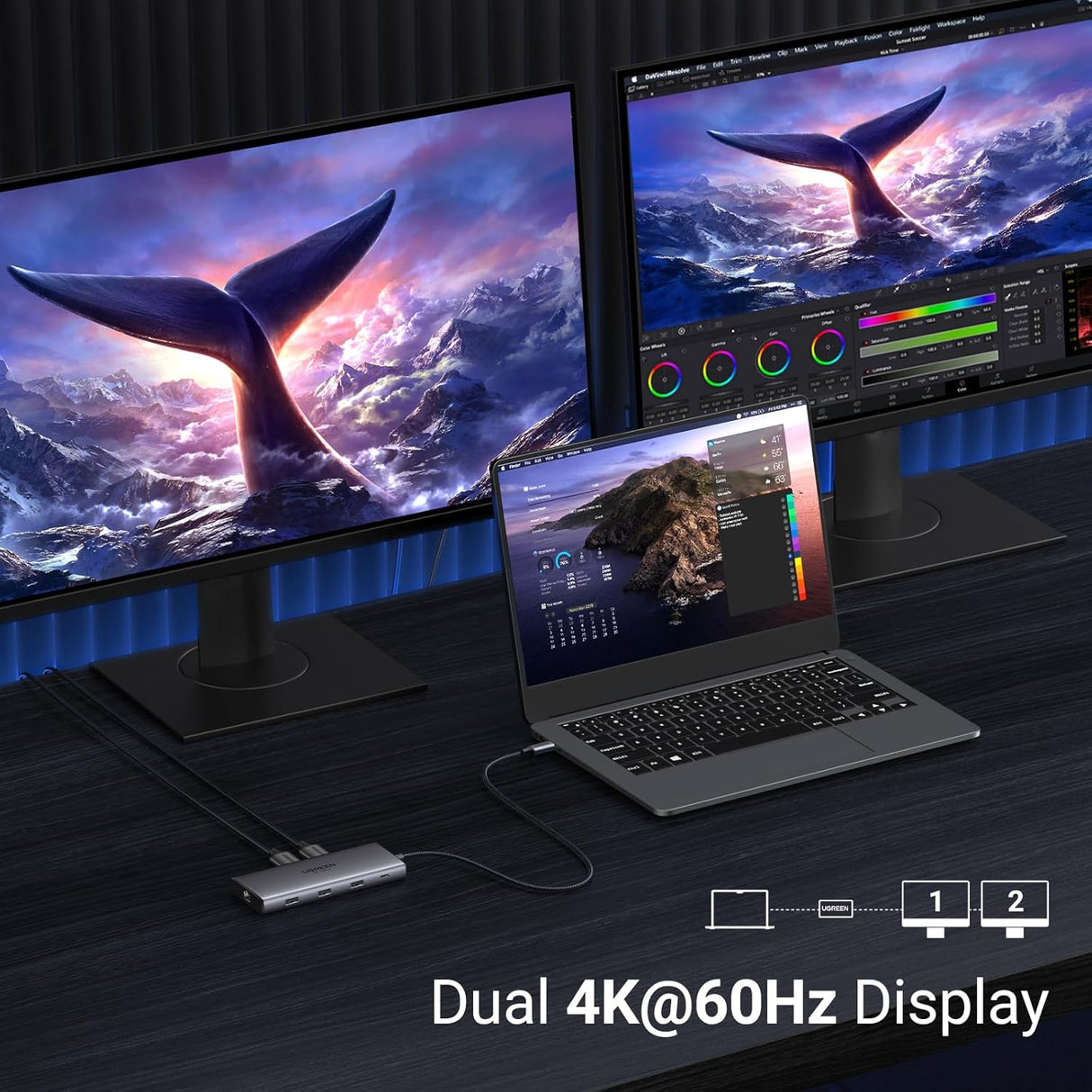 UGREEN 15534 Revodok Pro 210 10-in-1 USB-C Hub Dual HDMI 4K@60Hz PD100W | UGREEN India