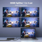 UGREEN 1x4 HDMI Splitter 4K@60Hz HDMI 2.0 Splitter 1 In 4 Out 18Gbps Bandwidth UHD Full HD 3D TV Monitor Projector Quad 90514