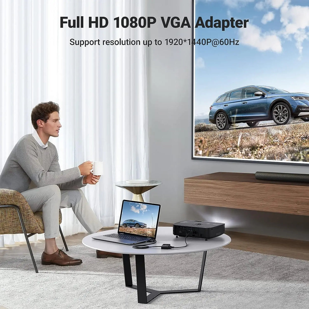 UGREEN VGA Splitter 1 In 2 Out Full HD 1080p Video Duplicator 1 VGA Input 2 VGA Outputs Monitor Projector HDTV PC Laptop 20918