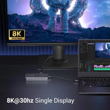 UGREEN 11 इन 1 USB C हब डुअल HDMI डॉकिंग स्टेशन, डुअल 4K@60Hz सिंगल 8K@30Hz, 10 Gbps USB पोर्ट, PD 100W, 1Gbps ईथरनेट, कार्ड रीडर(15965) 