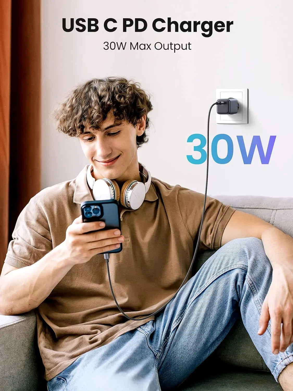 UGREEN Nexode single-port USB-C PD wall charger delivering up to 30W