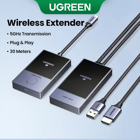 UGREEN HDMI 1080P@60Hz Wireless Transmitter and Receiver TX USB-C (DP Protocol) and RX 5G WiFi Transmission Compatible with Cell Phone/Computer/Laptop/Camera/TV Box/DVD/TIKTOK/Neflix ,98FT/30M(35031A Ugreen India