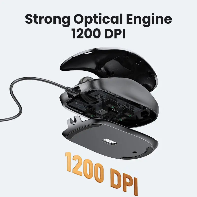 Green Computer Mouse Plug In UGREEN 3 Buttons Wired Optical Mouse 1200DPI – Ugreen India
