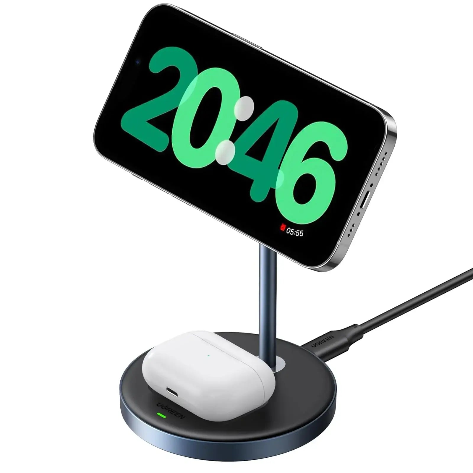 UGREEN MagFlow CD317 90668 2-in-1 magnetic wireless charging stand