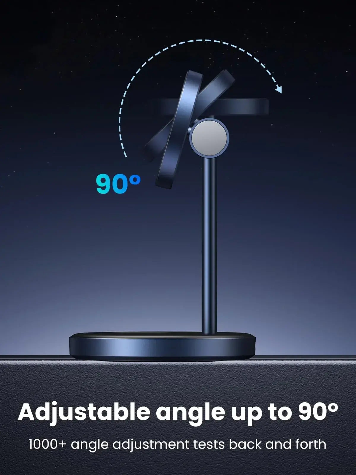 UGREEN 90668 magnetic wireless charger adjustable tilt and 360 degree rotation