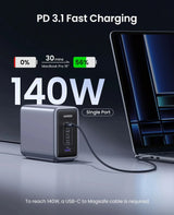 UGREEN Nexode 300W USB C PD 3.1 চার্জার, GaN Tech চার্জার স্টেশন 5 in 1 সহ, সারফেস MacBook Pro Air 13 iPad Pro iPhone 15 এর সাথে সামঞ্জস্যপূর্ণ, 2M পাওয়ার কেবল এবং 1.5M 240W USB C কেবল অন্তর্ভুক্ত (90903B)