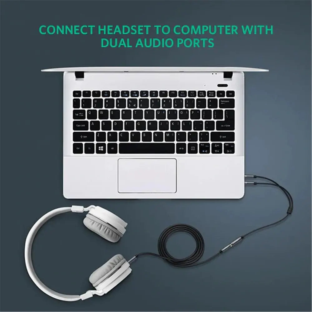 UGREEN 20cm 3.5mm Audio Splitter Cable Female to Dual Male Headphone Mic Y-Splitter ABS Case PC Laptop Smartphone 20898