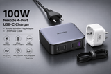 UGREEN Nexode 100W USB-C Charger 4-Port EU GaN II Fast Charger + Schuko to India AdapterDesktop Laptop MacBook iPhone iPad Galaxy Steam Deck (90928)
