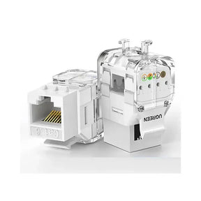 UGREEN Cat6 UTP Tool-Free Modular Information Outlet Connector 180° Network Wall Jack Keystone RJ45 Ethernet Port (80452) Ugreen