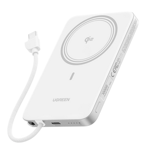 UGREEN MagFlow Air 75983 10000mAh Qi2 magnetic power bank, lunar white
