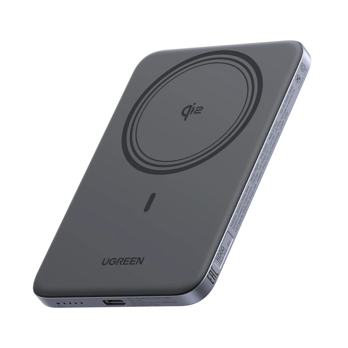UGREEN MagFlow Air Magnetic Power Bank 5000mAh 20W Space Gray (75984B)