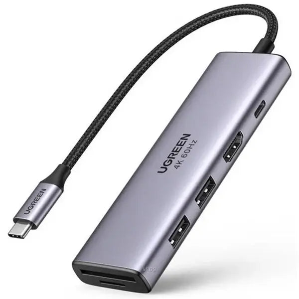 UGREEN USB-C 7 इन 1 मल्टीफंक्शनल एडाप्टर, 1*HDMI, 2*USB-C 3.2, 1*USB-A 3.2, 1*SD/TF, 1* 100W PD (45521)