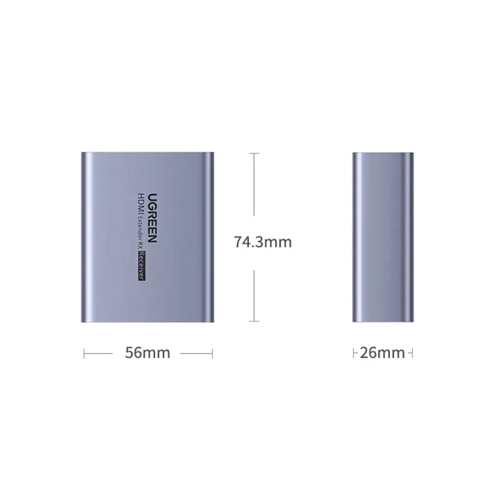 UGREEN Ethernet Extender 70M 1080P 60Hz HDMI Extension Cat5e Cat6 Cable Transmitter Receiver Power Adapter Signal (20519)