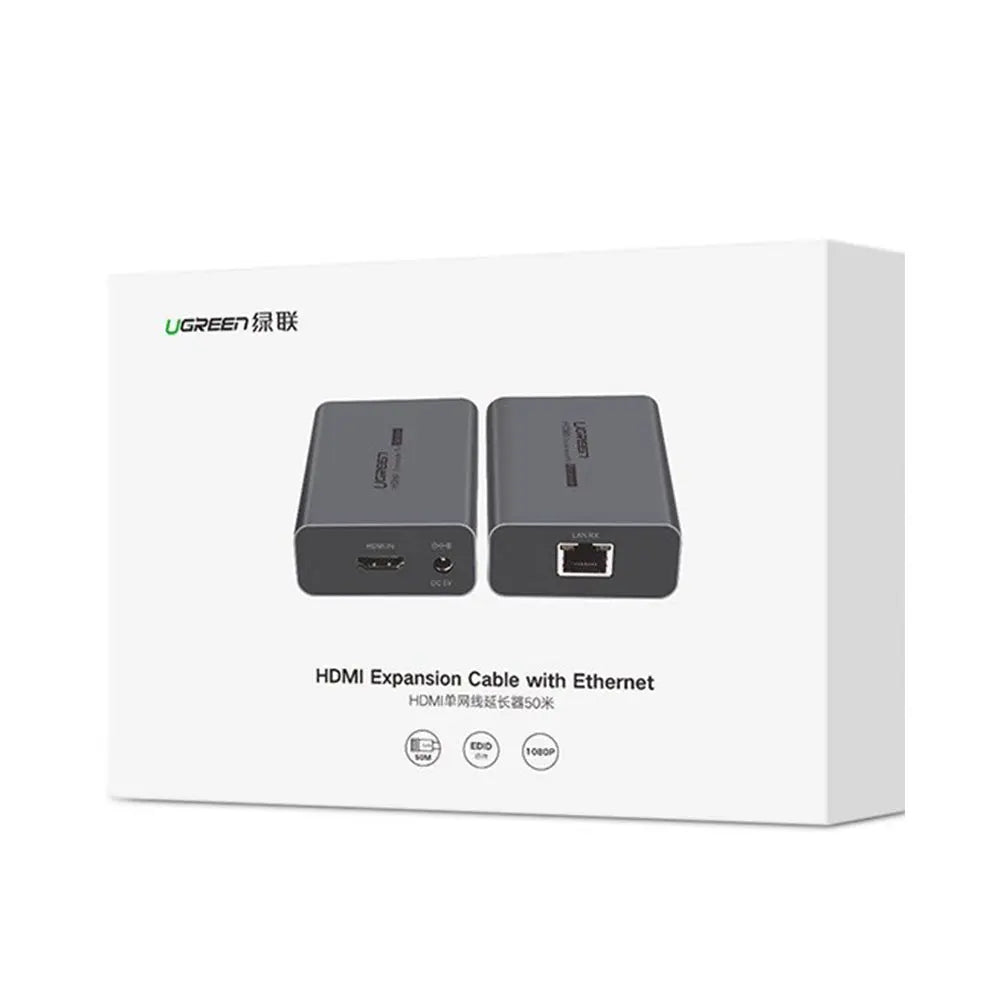 UGREEN Ethernet Extender 70M 1080P 60Hz HDMI Extension Cat5e Cat6 Cable Transmitter Receiver Power Adapter Signal (20519)