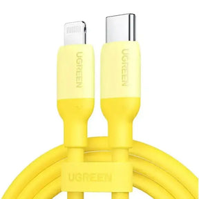 UGREEN 1M USB-C to Lightning Cable MFi Certified PD Charging Silica Gel iPhone 13 12 11 SE iPad AirPods Pro Yellow 90226 Ugreen
