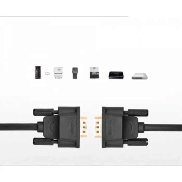 Ugreen 1.5m DB9 RS232 পুরুষ থেকে পুরুষ অ্যাডাপ্টার কেবল আপনার কম্পিউটারকে RS-232 সামঞ্জস্যপূর্ণ (COM পোর্ট) ইন্টারফেস সহ ডিভাইসের সাথে সংযুক্ত করে (20153)