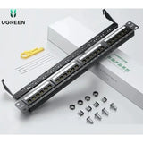 UGREEN Cat6 Patch Panel 24-Port 1U Rack Mount UTP Ethernet Network Panel RJ45 LAN Cable Data Center Server Office (70423)