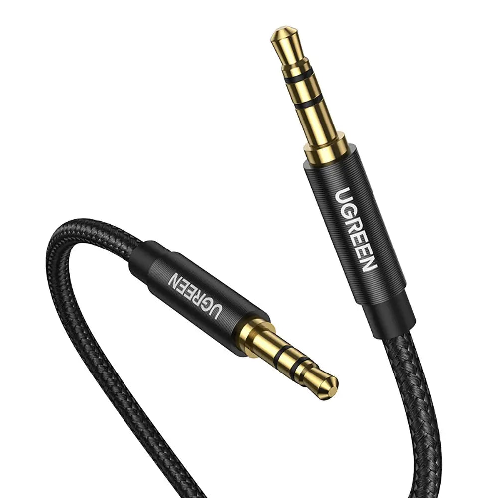 UGREEN 1M 3.5mm Male to Male Stereo Audio Aux Cable Braided Car Stereos iPhone iPad Smartphones Tablets Media Players 50361