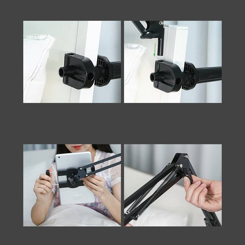 Ugreen Universal Tablet Holder with Folding Long Arm, 360° Rotating Mount, 180° Adjustable Arms (50394)