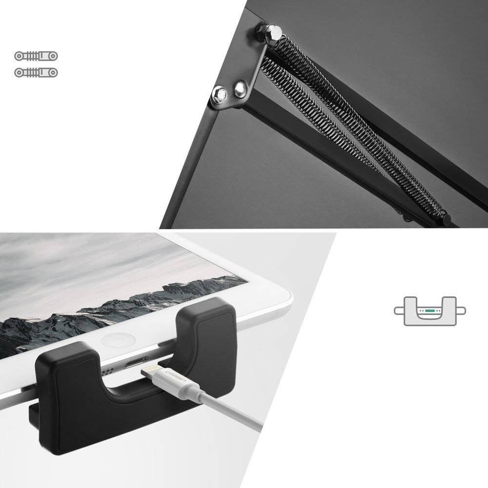Ugreen Universal Tablet Holder with Folding Long Arm, 360° Rotating Mount, 180° Adjustable Arms (50394)
