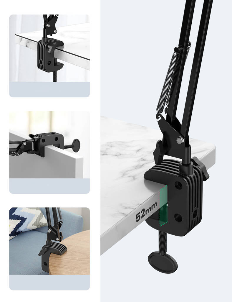 Ugreen Universal Tablet Holder with Folding Long Arm, 360° Rotating Mount, 180° Adjustable Arms (50394)