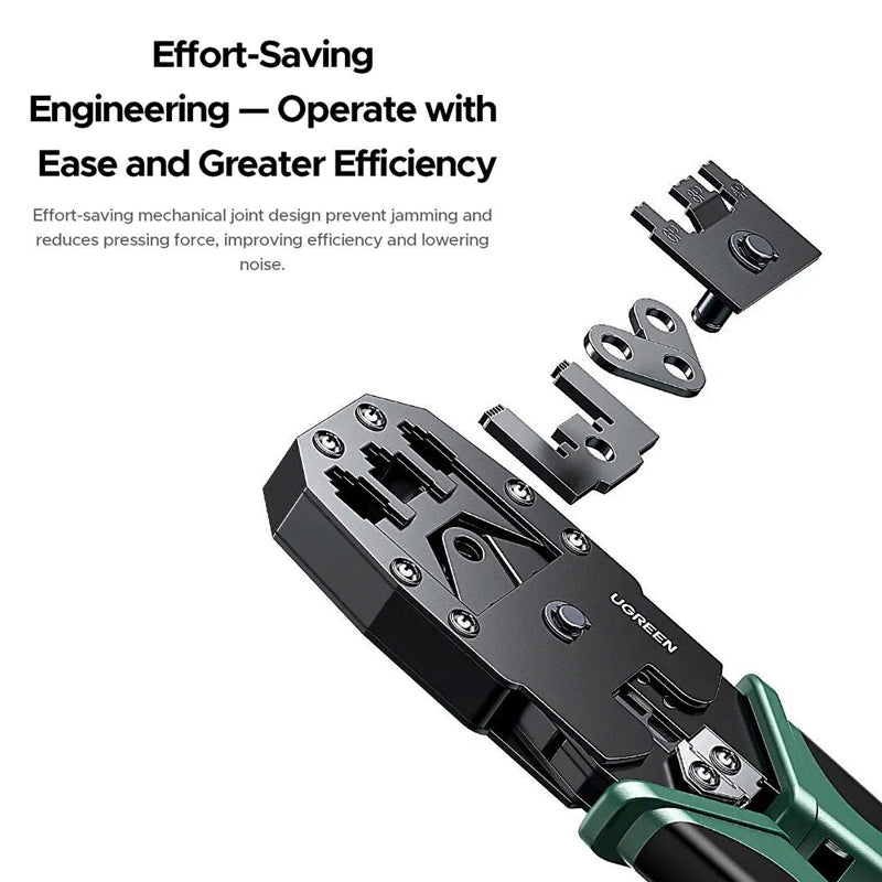 UGREEN RJ45 crimper easy operation with detachable crimping die components