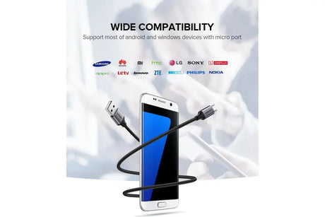 UGREEN 0.25M USB 2.0 A to Micro USB Cable Nickel Plating Aluminum Braid (60144) - Ugreen India