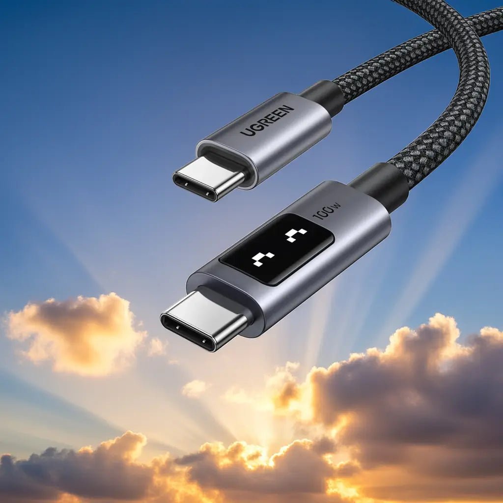 UGREEN 0.5M/1.6Ft 100W Uno USB C to USB C Fast Charging Cable with LED Display - Ugreen India