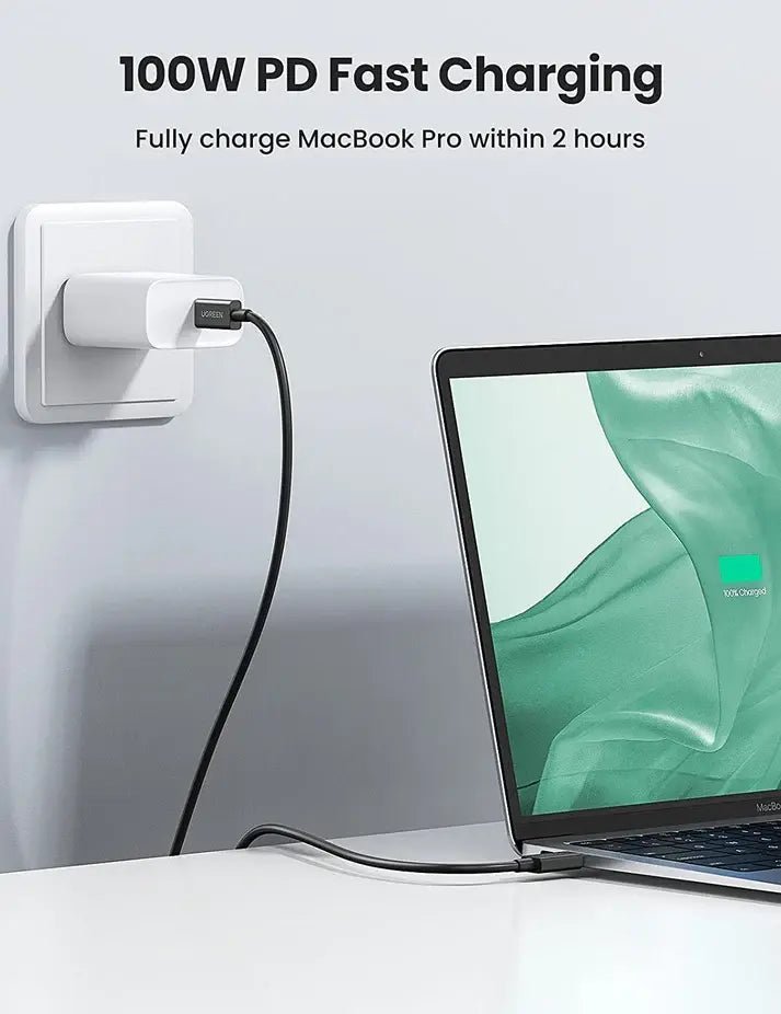 UGREEN 0.8M/2.6FT 100W Thunderbolt 4 USB - C to USB - C Cable Fast Charging, 8K Video, Black (30389) - Ugreen India