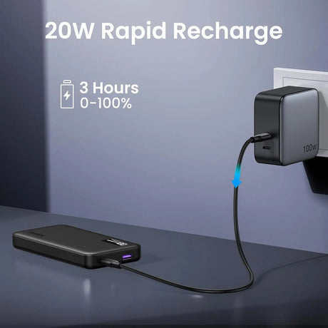 UGREEN 10000mAh Power Bank, 20W PD & QC 3.0 Two - Way Fast Charging Portable Charger for iPhone, Samsung, Xiaomi, OnePlus, iPad and More (25742) - Ugreen India