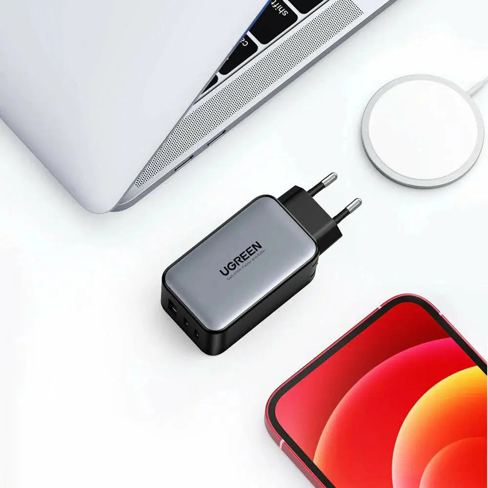 UGREEN 65W 3-Port 2C1A USB C Charger PPS GaN Fast Charger Desktop Laptop Wall Charger Multi Device Charging Hub (10335)