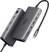 UGREEN 11 In 1 USB C Hub Dual HDMI Docking Station, Dual 4K@60Hz Single 8K@30Hz, 10 Gbps USB Port, PD 100W, 1Gbps Ethernet, Card Reader(15965) - Ugreen India