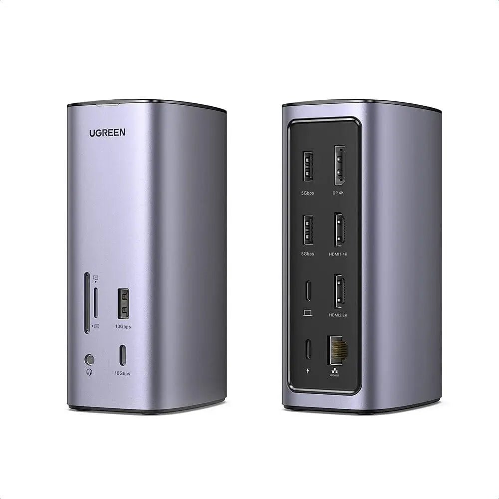 UGREEN 13 - in - 1 USB - C PD Docking Station for Laptop With HDMI, DP 4k@60Hz (8K Max) Triple Display Monitor for Windows and Mac, 10 Gbps USB - C and USB - A Data, 100W Charging, Ethernet, Audio, SD/TF Card slot (90325) - Ugreen India