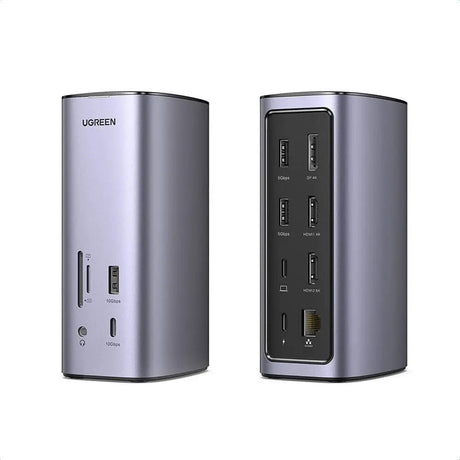 UGREEN 13 - in - 1 USB - C PD Docking Station for Laptop With HDMI, DP 4k@60Hz (8K Max) Triple Display Monitor for Windows and Mac, 10 Gbps USB - C and USB - A Data, 100W Charging, Ethernet, Audio, SD/TF Card slot (90325) - Ugreen India