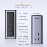 UGREEN 13 - in - 1 USB - C PD Docking Station for Laptop With HDMI, DP 4k@60Hz (8K Max) Triple Display Monitor for Windows and Mac, 10 Gbps USB - C and USB - A Data, 100W Charging, Ethernet, Audio, SD/TF Card slot (90325) - Ugreen India