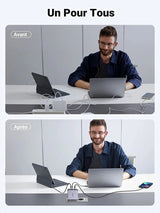 UGREEN 140W Nexode(EU) 3 - Port USB C GaN II Charger Support PD 3.1 USB C Power Supply, GaN Tech Compatible with MacBook Pro 16" 2021, Dell XPS, iPhone 14 Pro Max/Pro/14/13, Galaxy S22 Only Charger,With USB Cable (90549) - Ugreen India