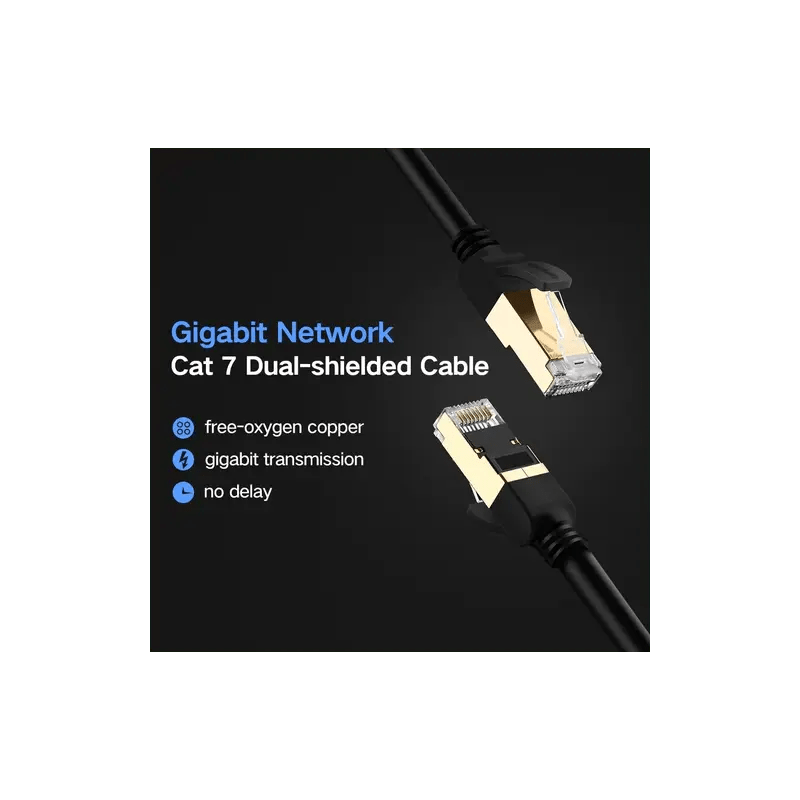 Ugreen 1.5m Cat 7 F/FTP Ultra Durable Shielded Lan Cable, 10Gbps/600Mhz S/STP Molded/Stranded Copper (11277) - Ugreen India