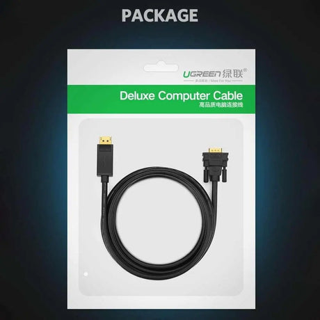UGREEN 1.5M DisplayPort to VGA Cable, DP Male to VGA Male Adapter Cord 1080P Full HD Video Converter Compatible with Monitor, Projector, HDTV, PC, Laptop – (10247) - Ugreen India