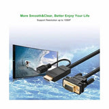 UGREEN 1.5M HDMI to VGA Cable, Male to Male 1080P Full HD Video Converter Adapter Cord, Compatible with Laptop, PC, Desktop, Monitor, Projector, HDTV and More – Black (30449) - Ugreen India